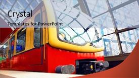  Presentation with train railway - PPT layouts enhanced with public transit - train on speed in railway background and a  colored foreground