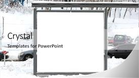  Presentation with public transport - Presentation theme featuring public transport station with blank background and a white colored foreground