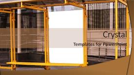  Presentation with public transport - Audience pleasing theme consisting of public transport station with blank backdrop and a coral colored foreground