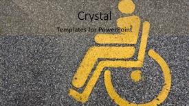  Presentation with sign disabled parking - PPT theme with public transportation handicap - disabled sign background and a coral colored foreground