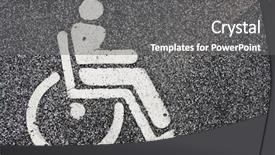  Presentation with sign disabled parking - Beautiful presentation theme featuring public transportation handicap - disabled sign backdrop and a gray colored foreground
