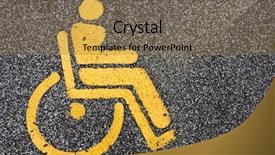  Presentation with career path a symbol - Cool new slide deck with public transportation handicap - disabled symbol backdrop and a coral colored foreground