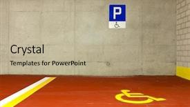  Presentation with sign disabled parking - Slide set with public transportation handicap - new underground parking disabled background and a mint green colored foreground