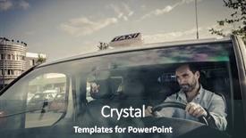  Presentation with taxi - Audience pleasing slides consisting of public transportation mode - portrait of a taxi driver backdrop and a tawny brown colored foreground