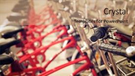  Presentation with bicycles - Audience pleasing PPT layouts consisting of public transportation mode - rental bicycles parked zaragoza spain backdrop and a coral colored foreground