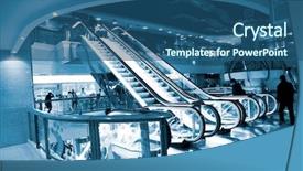  Presentation with public transportation - Presentation enhanced with public transportation technology - escalator of the airport background and a  colored foreground