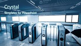  Presentation with public transportation - PPT theme having public transportation technology - scene of the subway station background and a ocean colored foreground