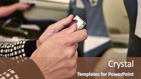  Presentation with public transportation - Colorful PPT theme enhanced with public transportation wifi - closeup of a young caucasian backdrop and a  colored foreground