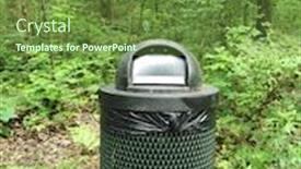  Presentation with public - Cool new slides with public-trash-bin-in-public backdrop and a tawny brown colored foreground