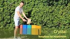  Presentation with garbage - Presentation theme consisting of public utilities - man throwing foil and paper background and a tawny brown colored foreground