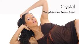  Presentation with sexy - Slide deck having publicit emotion - attractive sexy woman isolated background and a  colored foreground