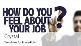  Presentation with job - PPT layouts featuring publicit emotion - businessman pointing the text how background and a white colored foreground