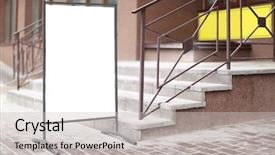  Presentation with city street - Colorful slides enhanced with publicity - advertising board on city street backdrop and a light gray colored foreground