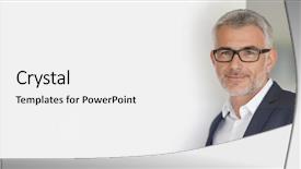  Presentation with orange and grey - Slide set enhanced with publicity - businessman in grey suit isolated background and a white colored foreground