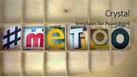  Presentation with letters - Amazing slide deck having publicity - metoo letters in a old backdrop and a coral colored foreground