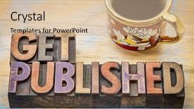  Presentation with color blocks - Amazing PPT theme having publishing - get published banner - text backdrop and a soft green colored foreground