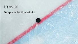  Presentation with zone - PPT theme featuring puck-lying-on-red-line background and a sky blue colored foreground