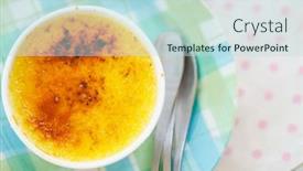  Presentation with pudding - Beautiful presentation theme featuring pudding-cake backdrop and a sky blue colored foreground