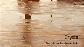  Presentation with rainy day - Colorful PPT theme enhanced with puddle of water in rainy day backdrop and a coral colored foreground