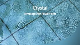  Presentation with abstract water drops - Presentation theme having puddle surface circular water background and a teal colored foreground