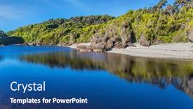  Presentation with pacific island - Slide deck enhanced with puddles-of-ocean-water background and a ocean colored foreground