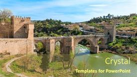  Presentation with roman - Presentation theme consisting of puente-de-alcantara-roman-arch background and a tawny brown colored foreground