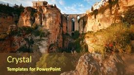  Presentation with bridge - Slides having puente-nuevo-or-new-bridge background and a tawny brown colored foreground