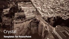  Presentation with bridge - PPT layouts featuring puente-nuevo-or-new-bridge background and a tawny brown colored foreground