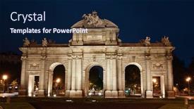  Presentation with night - Audience pleasing theme consisting of puerta-de-alcala-or-alcala backdrop and a navy blue colored foreground