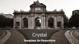  Presentation with spain - Colorful PPT layouts enhanced with puerta-de-alcala-or-alcala backdrop and a dark gray colored foreground