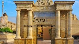  Presentation with cordoba - Slide set featuring puerta del puente in cordoba background and a coral colored foreground