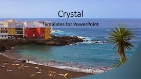  Presentation with island - Colorful presentation theme enhanced with puerto de la cruz backdrop and a light blue colored foreground
