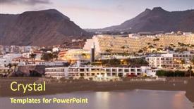  Presentation with sunset - Presentation design with puerto-de-santiago-and-los background and a  colored foreground