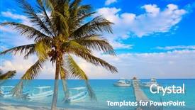  Presentation with maya - Slide deck with puerto morelos beach in mayan background and a teal colored foreground