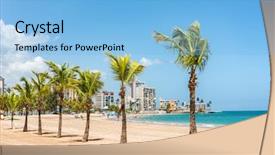  Presentation with san juan puerto rico - PPT theme with puerto rico san juan beach background and a  colored foreground