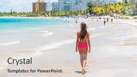  Presentation with latina - Audience pleasing theme consisting of puerto rico swimsuit latina backdrop and a lemonade colored foreground