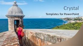  Presentation with old ship - Amazing slides having puerto-rico-travel-cruise-ship backdrop and a light blue colored foreground
