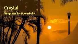  Presentation with palm trees on a - Audience pleasing slide set consisting of puerto vallarta - palm trees silhouette on sunset backdrop and a tawny brown colored foreground