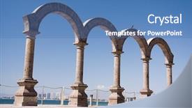  Presentation with arches - PPT theme having puerto vallarta arches background and a teal colored foreground