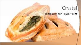  Presentation with puff pastry - Amazing slides having puff pastry bun isolated on white background healthy patty with spinach backdrop and a sky blue colored foreground