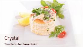  Presentation with puff pastry - PPT theme with puff pastry filling with mushroom and chicken background and a lemonade colored foreground