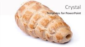  Presentation with pastry cream - Amazing slide deck having puff-pastry-roll-with-cream backdrop and a sky blue colored foreground