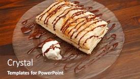  Presentation with pastry cream - Audience pleasing theme consisting of puff-pastry-with-ice-cream backdrop and a tawny brown colored foreground