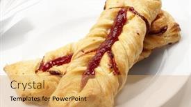  Presentation with puff pastry - Theme consisting of puff-pastry-with-jam background and a yellow colored foreground