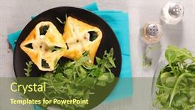  Presentation with puff pastry - Beautiful presentation featuring puff-pastry-with-spinach backdrop and a tawny brown colored foreground