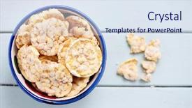 Presentation with bowl - Cool new PPT theme with puffed corn and quinoa cake backdrop and a sky blue colored foreground