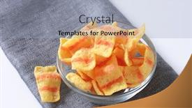  Presentation with flavor - Cool new PPT theme with puffed-crisps-with-the-flavor backdrop and a light blue colored foreground