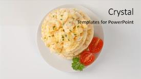  Presentation with pita bread on plate - PPT theme with puffed rice bread with scramble background and a lemonade colored foreground