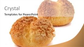  Presentation with pastry cream - Presentation theme featuring puffs-cakes-filled-with-pastry background and a white colored foreground