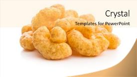  Presentation with peanut - Colorful PPT layouts enhanced with puffs isolated on white background backdrop and a blonde colored foreground